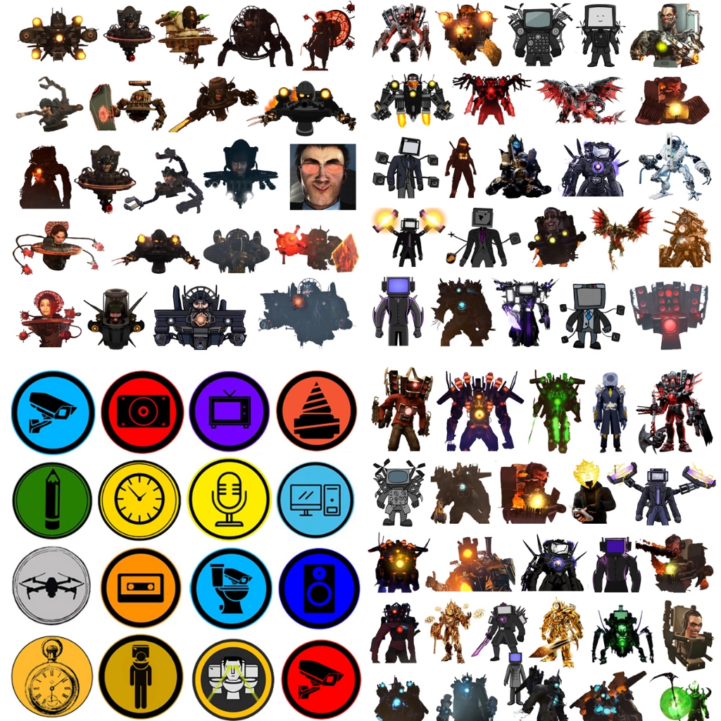Sticker Skibidii Toilett Cameraman tv MAN Titan Speakerman monster G ...