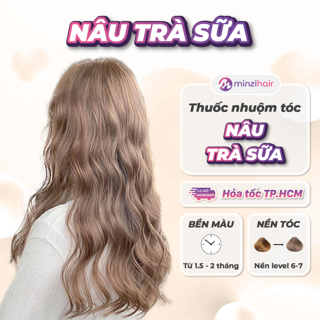 Hair dye in MILK BROWN, MILK TEA BROWN without bleaching - Minzihair, Minzihair HCM | Shopee ...