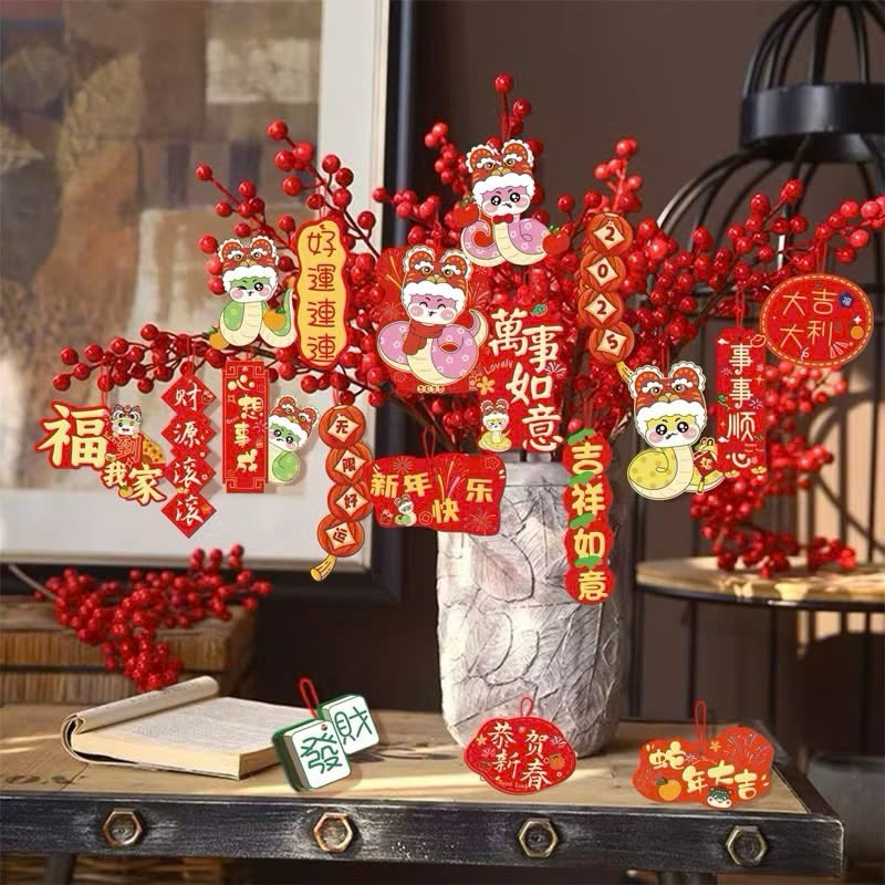 Accessory Set of 72 decorative details CNY 2025, hanging string to ...
