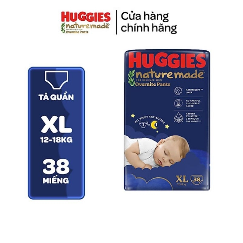 Huggies Platinum Nature Made overnight XL diapers/night diapers