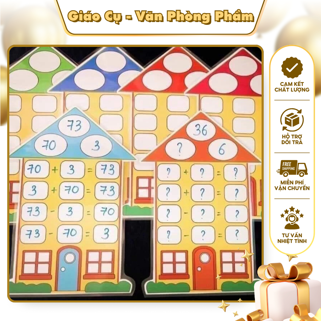 A3 Size Erasable Plastic Laminated Math Calculations House, Built-in ...