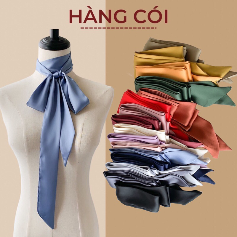 2m long silk scarf with bow to decorate elegant office silk ribbon ...