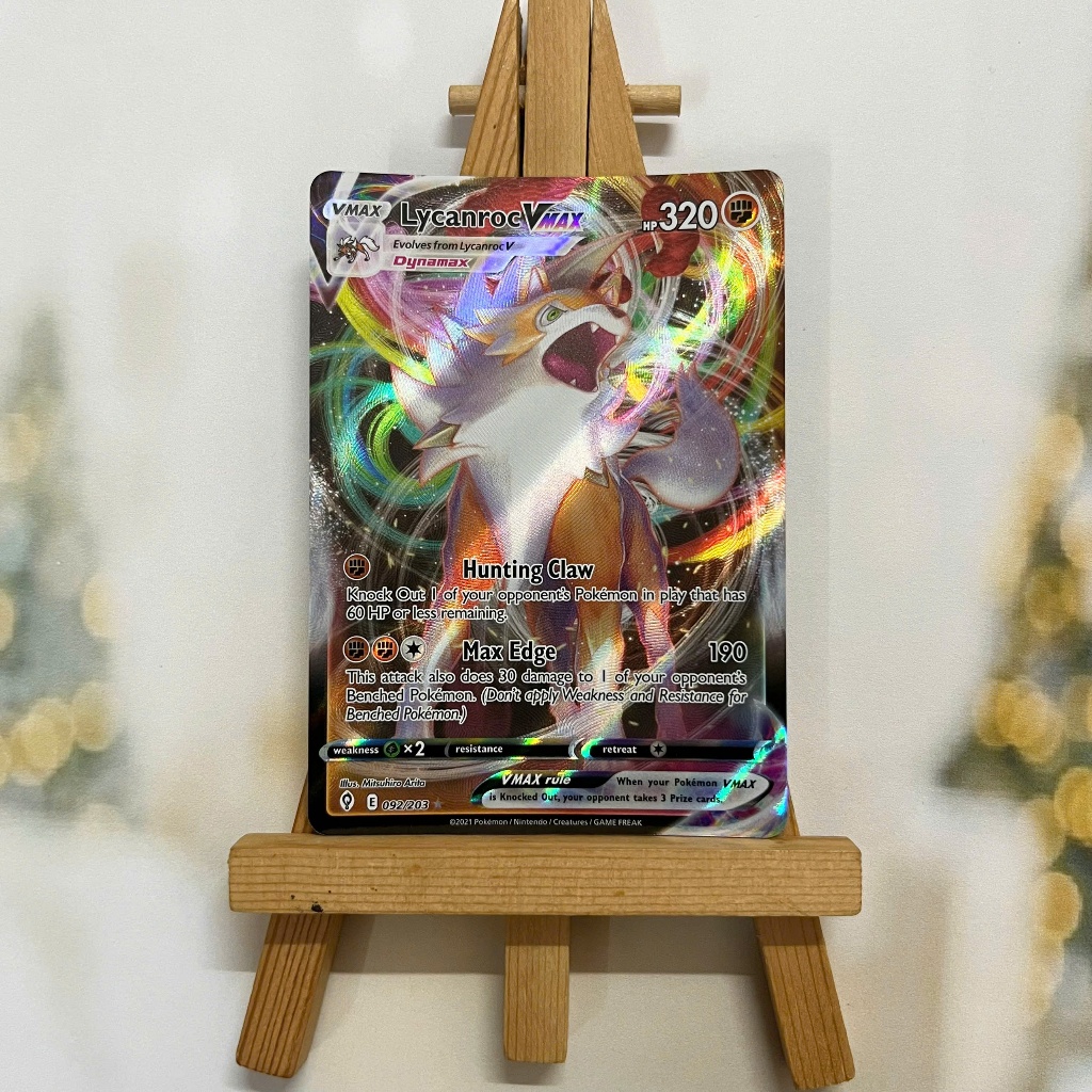 Pokemon Lycanroc VMAX 092/203 Picture Card - Genuine English Evolving ...