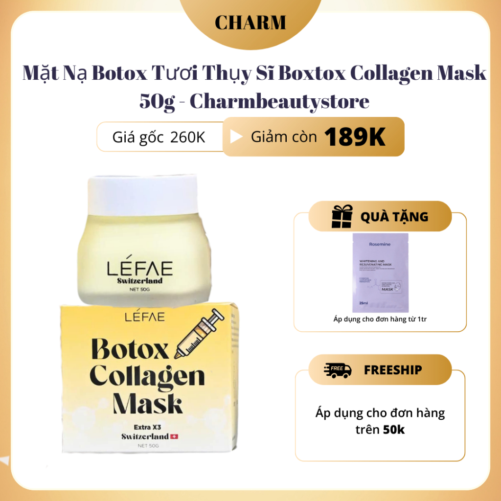 Fresh Swiss Botox Boxtox Collagen Mask 50g - Charmbeautystore | Shopee ...