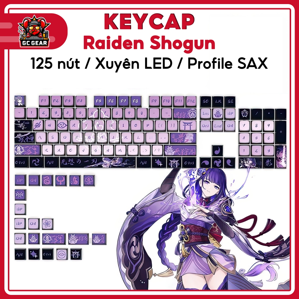 Raiden Shogun Keycap Pudding Through Led Keycap for mechanical keyboard ...