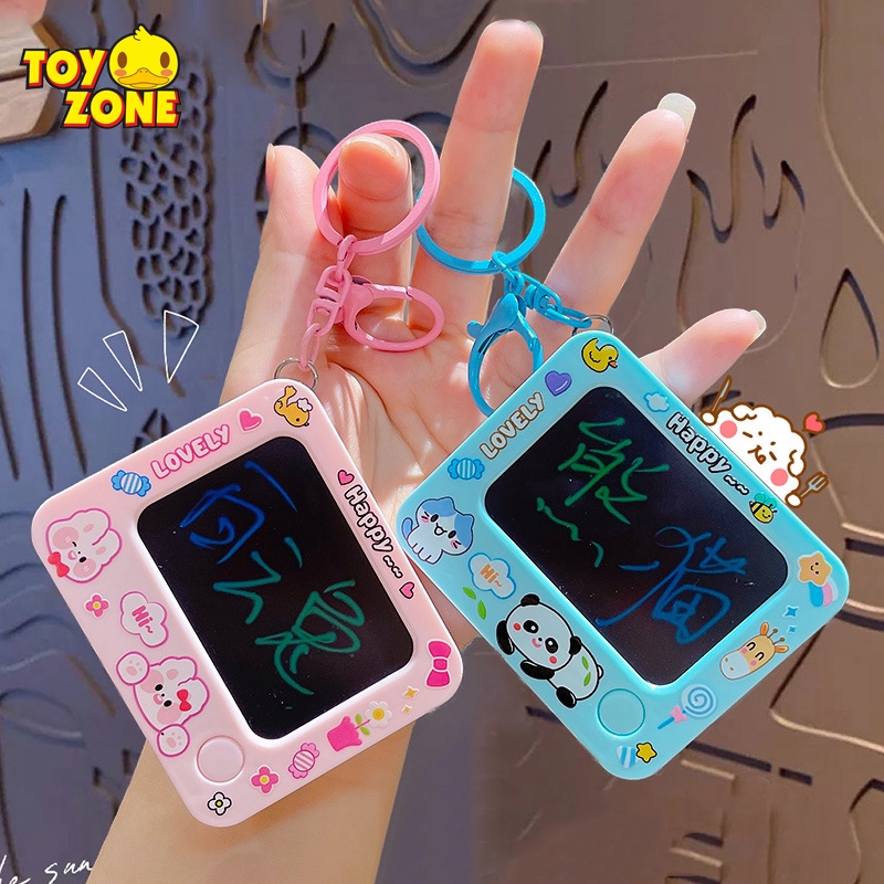Mini Multi-Color Self-Erasing Electronic Drawing Board Keychain for ...