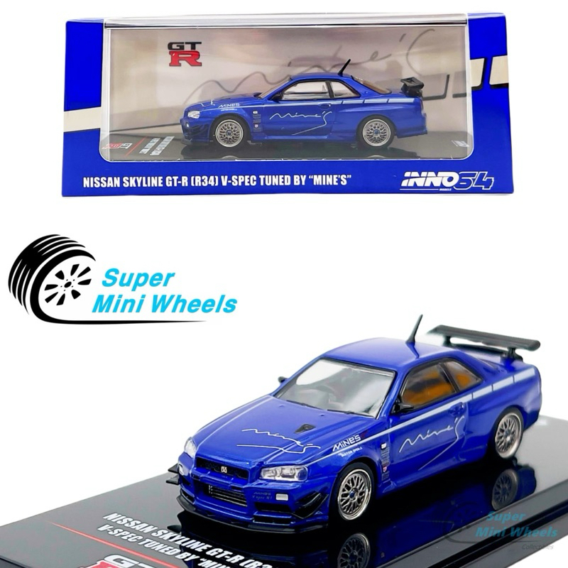 Genuine Inno64 1:64 scale Nissan Skyline GT-R R34 V-SPEC TUNED By 