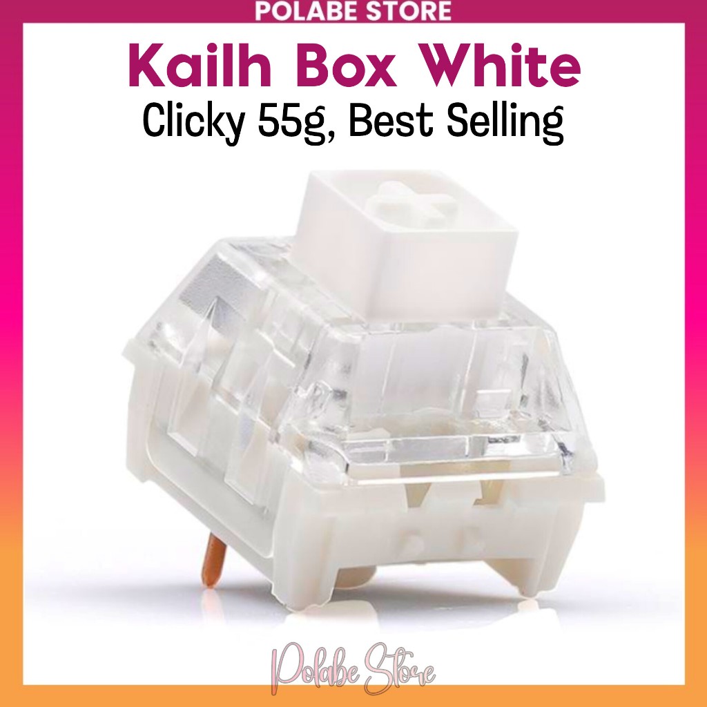 Kailh Box White V2 clicky switch mechanical keyboard Click Bar Polabe ...