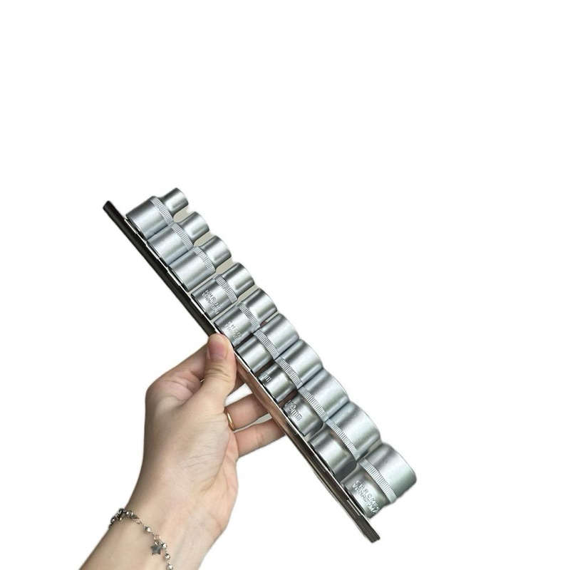 10-piece 1/2-piece socket set, high-quality rust-free white steel ...