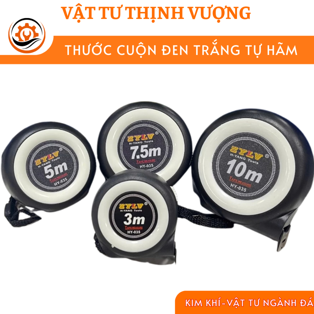 Metric ruler, self-locking black and white tape measure (3M, 5M, 7.5M ...