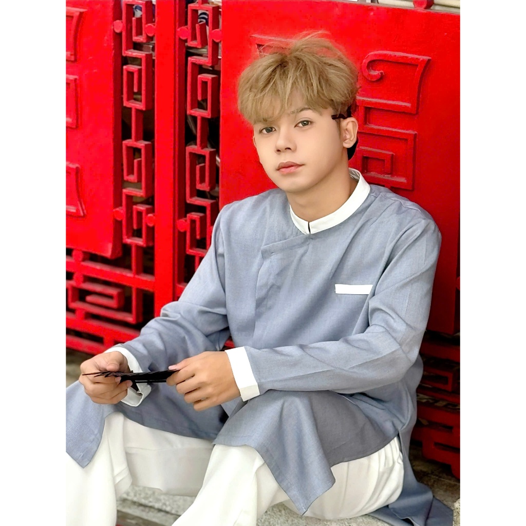 Men's Innovative Button Ao Dai, CNY Button Ao Dai with Basic, Elegant ...