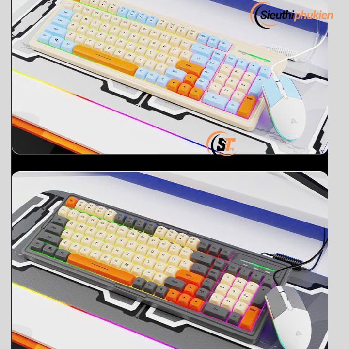 Combo set of mini mechanical keyboard with compact mouse (USB port, led ...