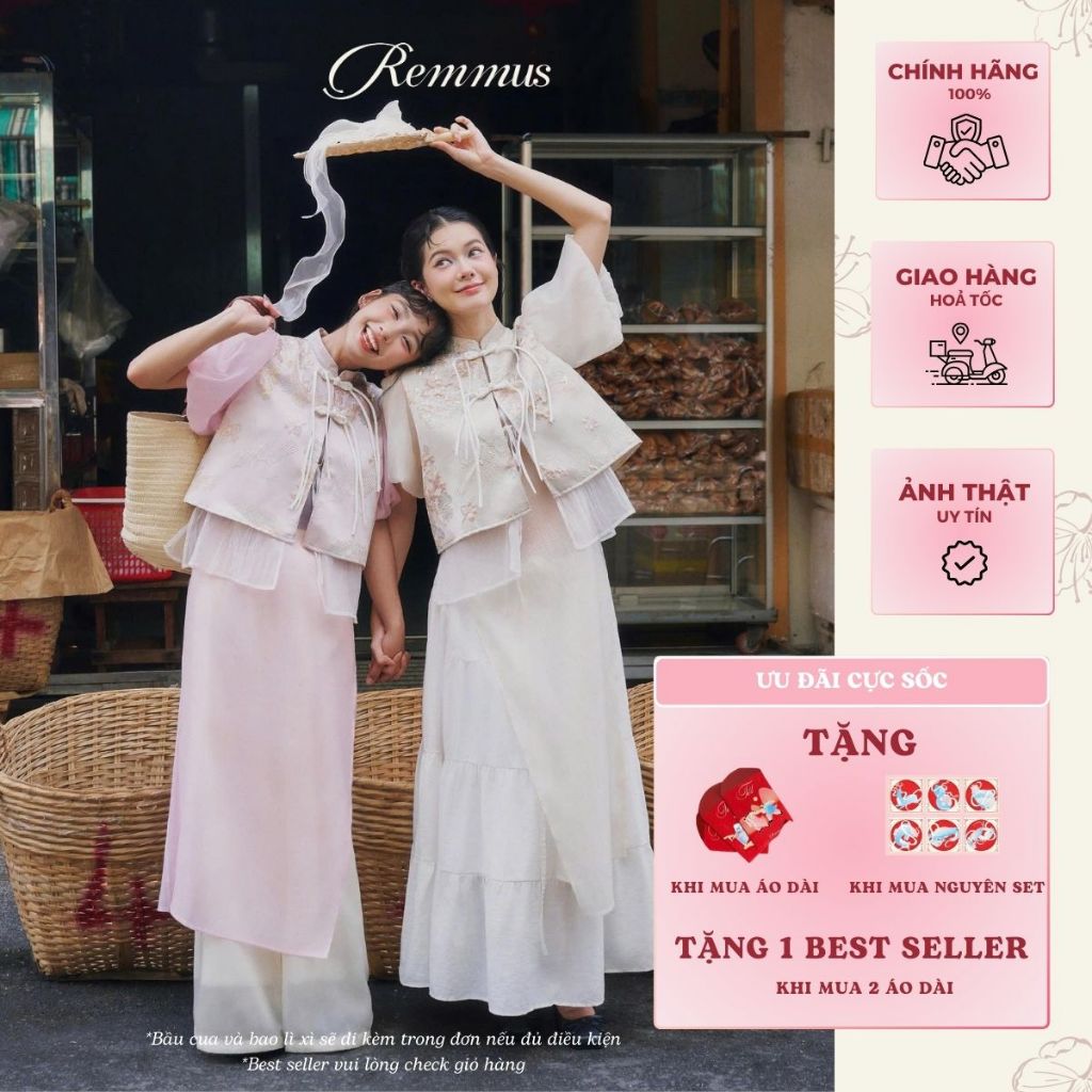 (Pants/Skirt Not INCLUDED)Cat An Ao Dai - Remmus | Ao dai with three ...