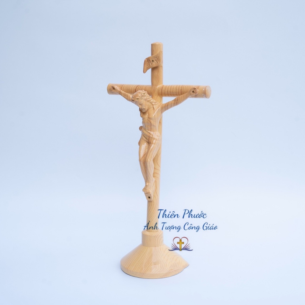 3d composite wood grain statue of the Crucifixion - Catholic statue for ...