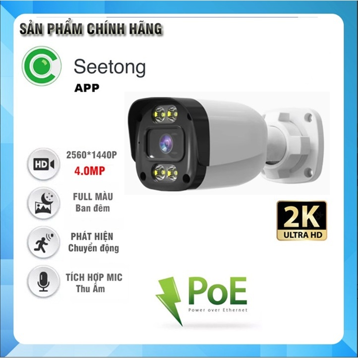 Seetong Outdoor IP Cam 4MP Resolution, Super Wide Angle 2.8mm Lens ...