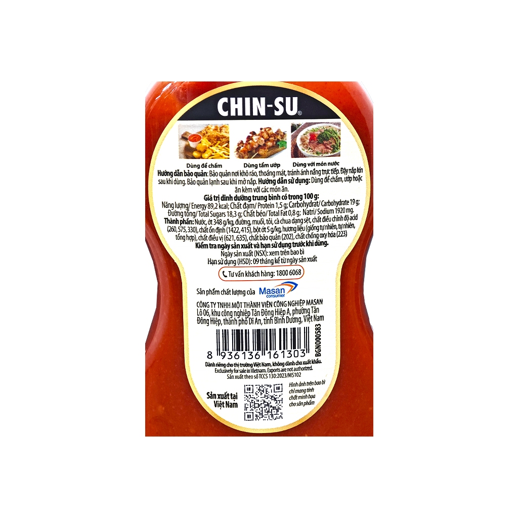 CHIN-SU Bottle of Sriracha Chili Sauce Bottle 250G/500g | Shopee ...