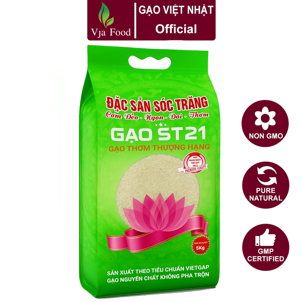 ST21 Soc Trang Rice - 5kg bag - Guaranteed delicious rice with original ...