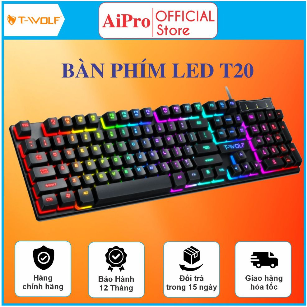 Genuine T-WOLF Keyboard, Model:T20 LED RGB - !!! | Shopee Philippines
