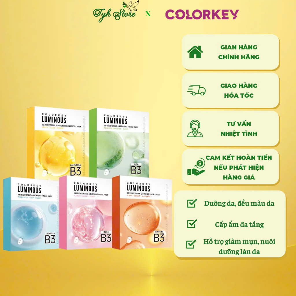 1 Box of 10 New Generation COLORKEY LUMINOUS B3 Paper Masks, Supports ...
