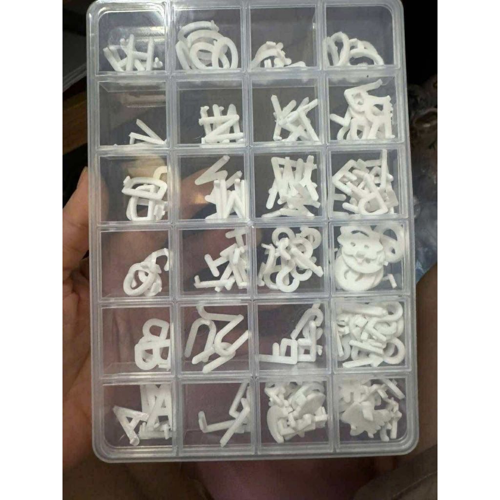 36-cell plastic box for letters attached to the board and tools ...