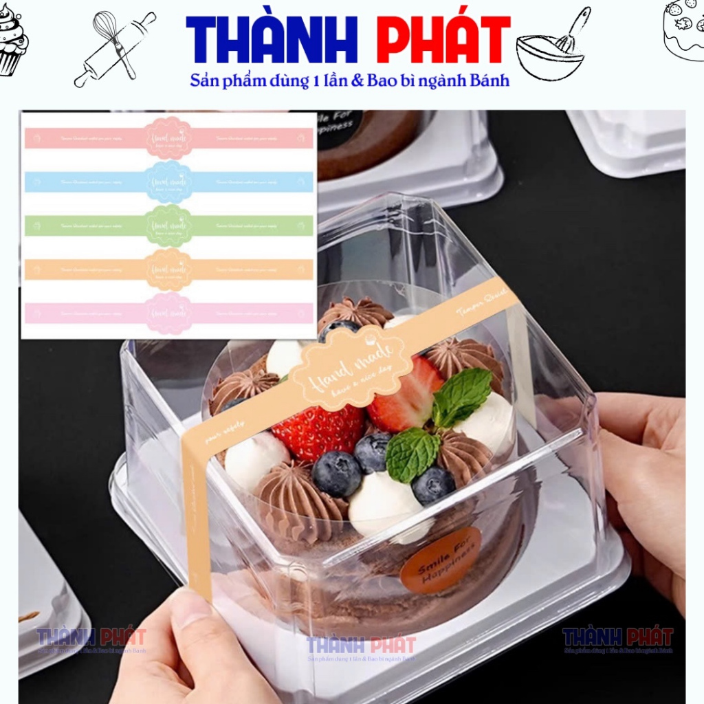 50 Colorful Handmade Stickers – Cake Box Stickers, Cake Sealing Stamps ...
