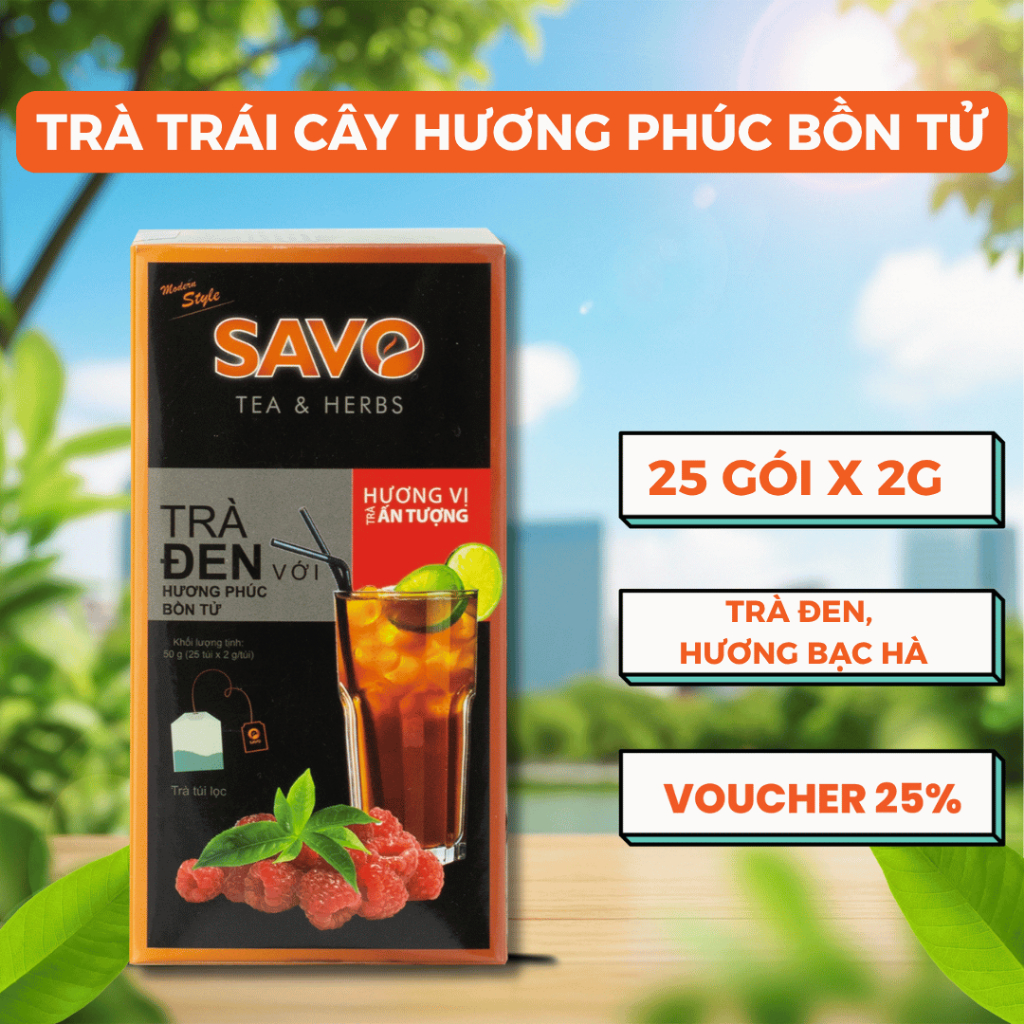 Savo Fruit Tea Raspberry Flavor (Box of 25 Packets x 2G) | Shopee ...