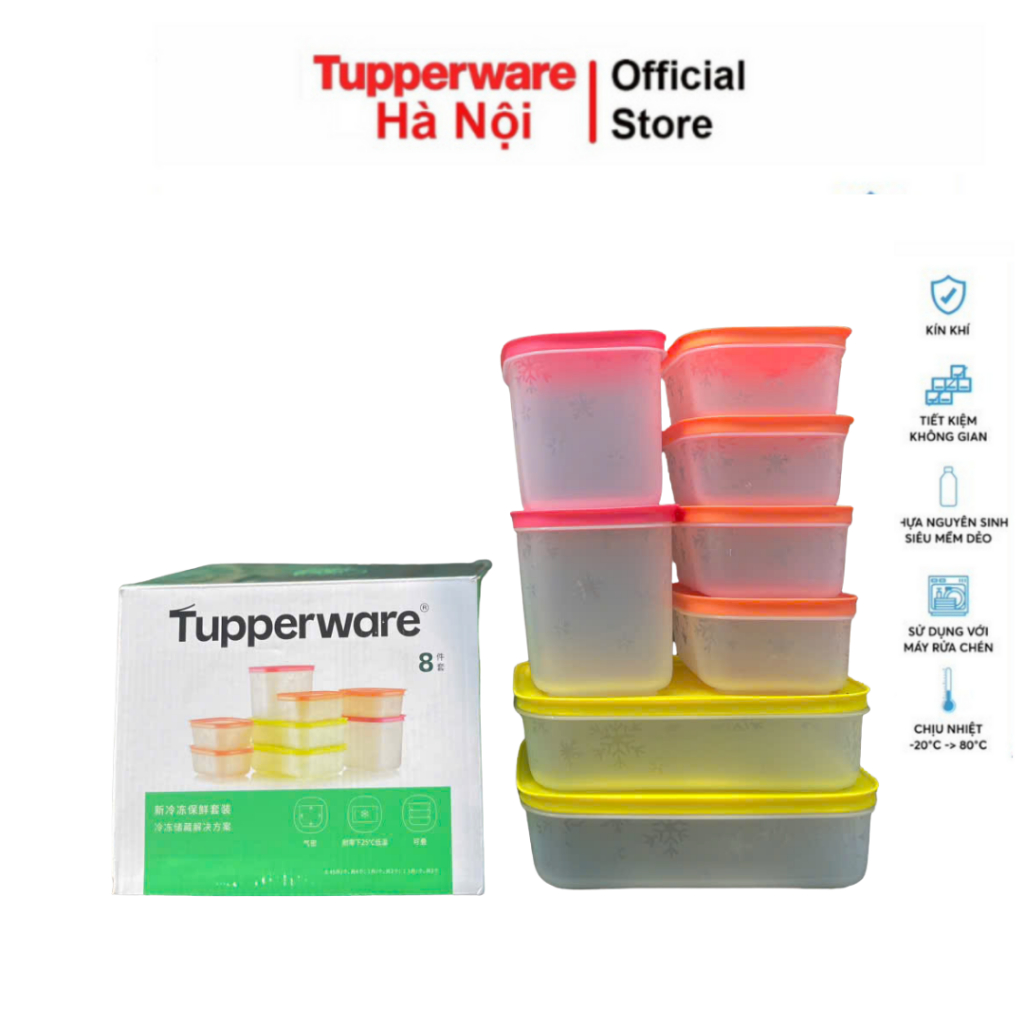 Tupperware gen II freezer box set in Colorfull color 8 boxes - Genuine ...