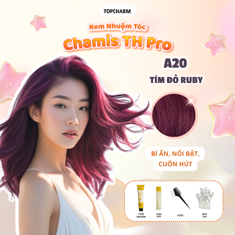 Chamis TH Pro super nourishing collagen Ruby Red Purple hair dye cream ...