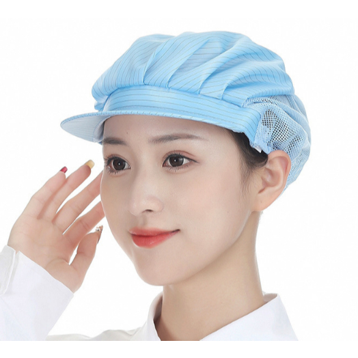 Striped electrostatic protective helmet for cleanroom, laboratory, hair ...