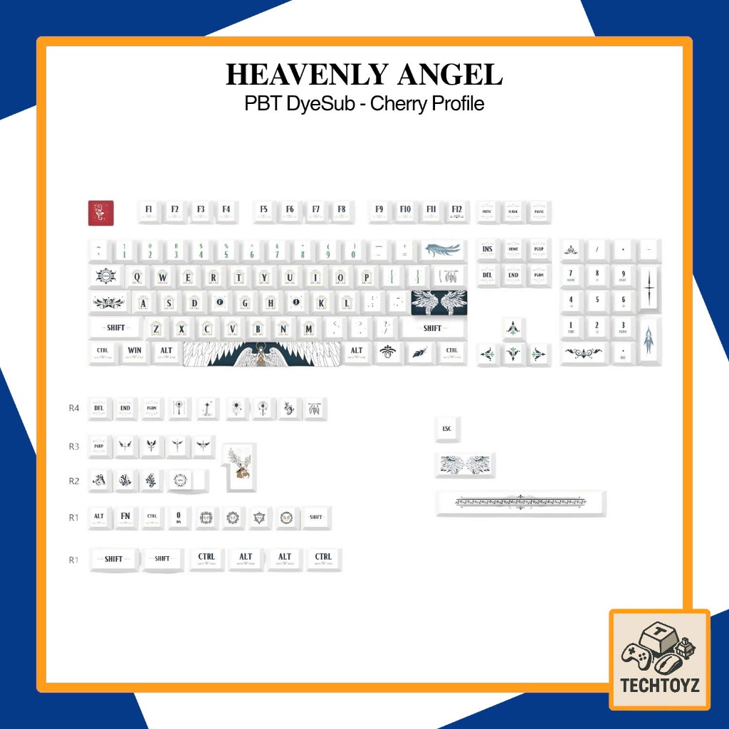 Heavenly Angel Keycaps Set - PBT DyeSub - Cherry Profile | Shopee ...