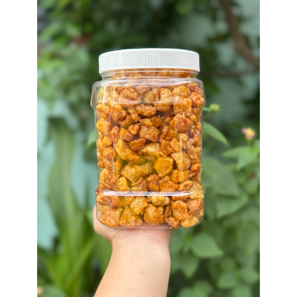 [500gr jar] Crispy skin pork rind braised with garlic and chili sauce ...