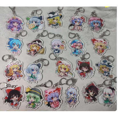Touhou Project anime chibi keychains, souvenir keychains, handbag ...