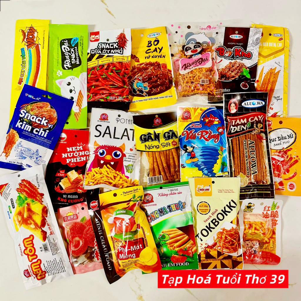 [Free 01 random pack] Random Snack Combo 20 Packs of Super Crispy Spicy ...