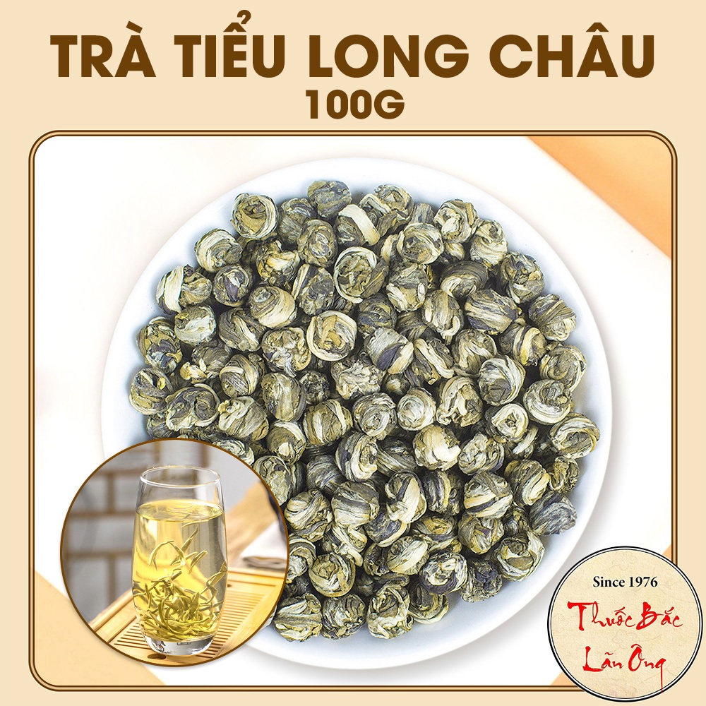 Premium Tieu Long Chau tea 100g, twisted, dry, fragrant jasmine green ...