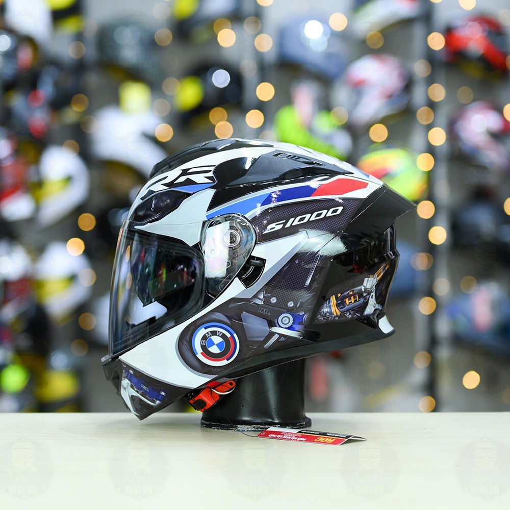 ROC R11 Pro Fullface Hat with 2 Glasses Glossy Black - BMW NEW Decal ...