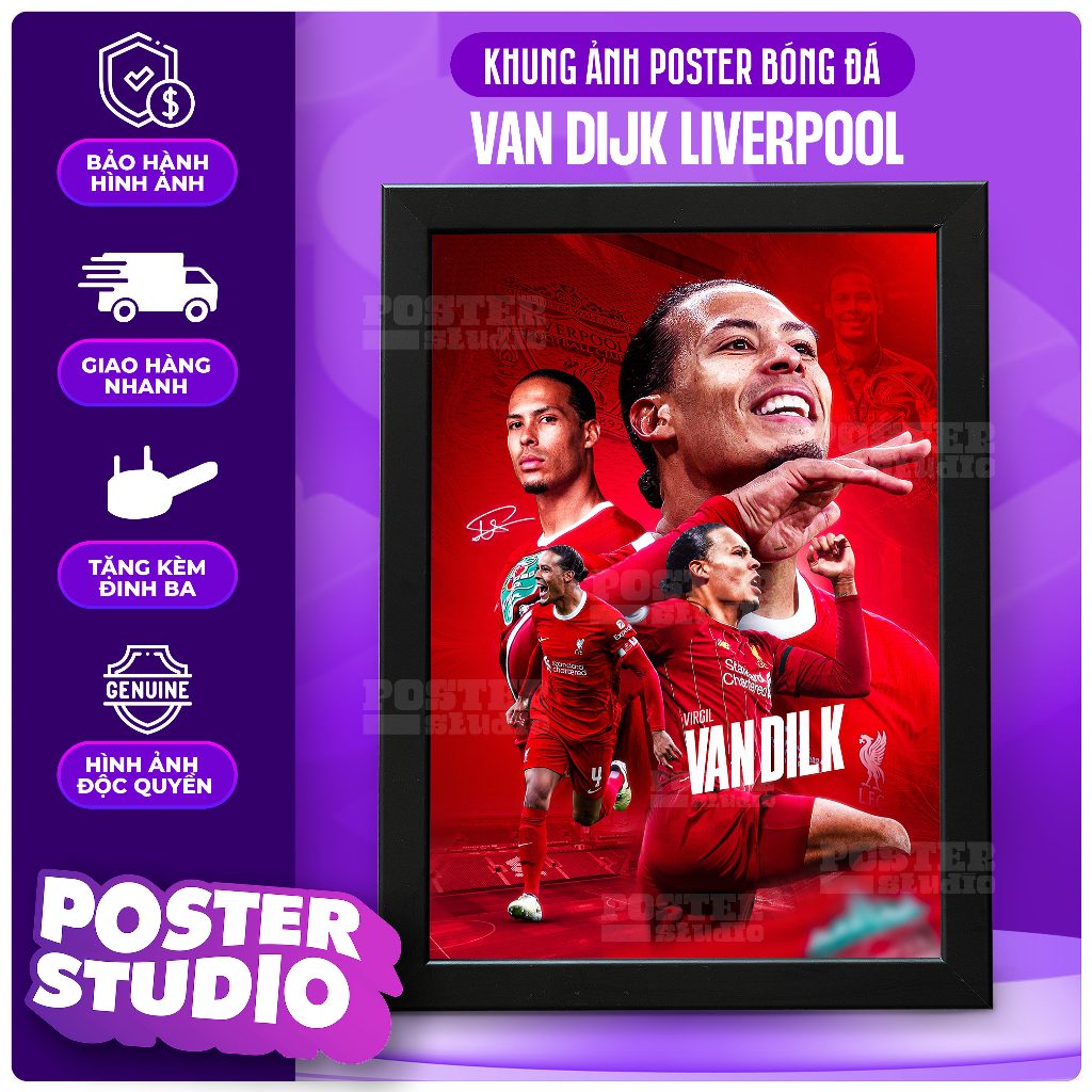 VIRGIL VAN DIJK LIVERPOOL poster photo frame includes 2 sizes for A5 ...