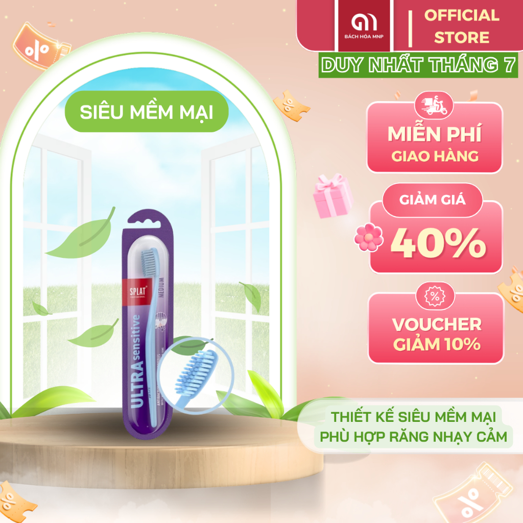 SPLAT Sensitive Brush with Antibacterial Silver Ion Coating, Bristles ...