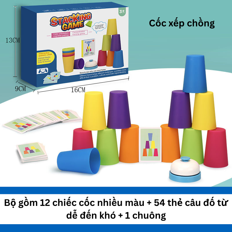 Stacking Cup Game for Children Color Recognition Memory Training Hand ...