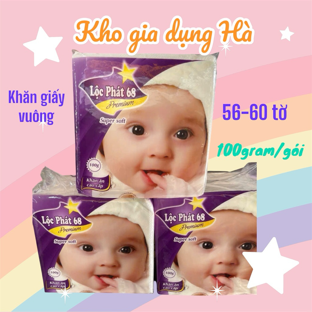 10 packs of Loc Phat 68 square tissue paper, soft and smooth, 100 grams ...