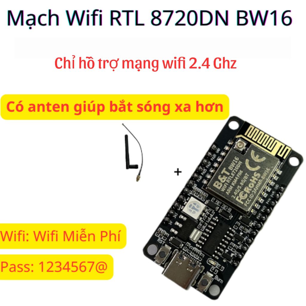Ai-Thinker Dual-band Wi-Fi + Bluetooth Transceiver SoC RTL8720 BW16 Kit ...