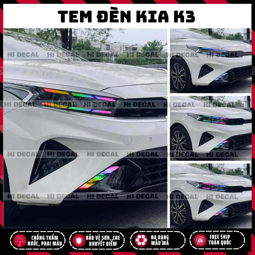 Kia K3 car light sticker, very cool Kia K3 light color changing decal ...