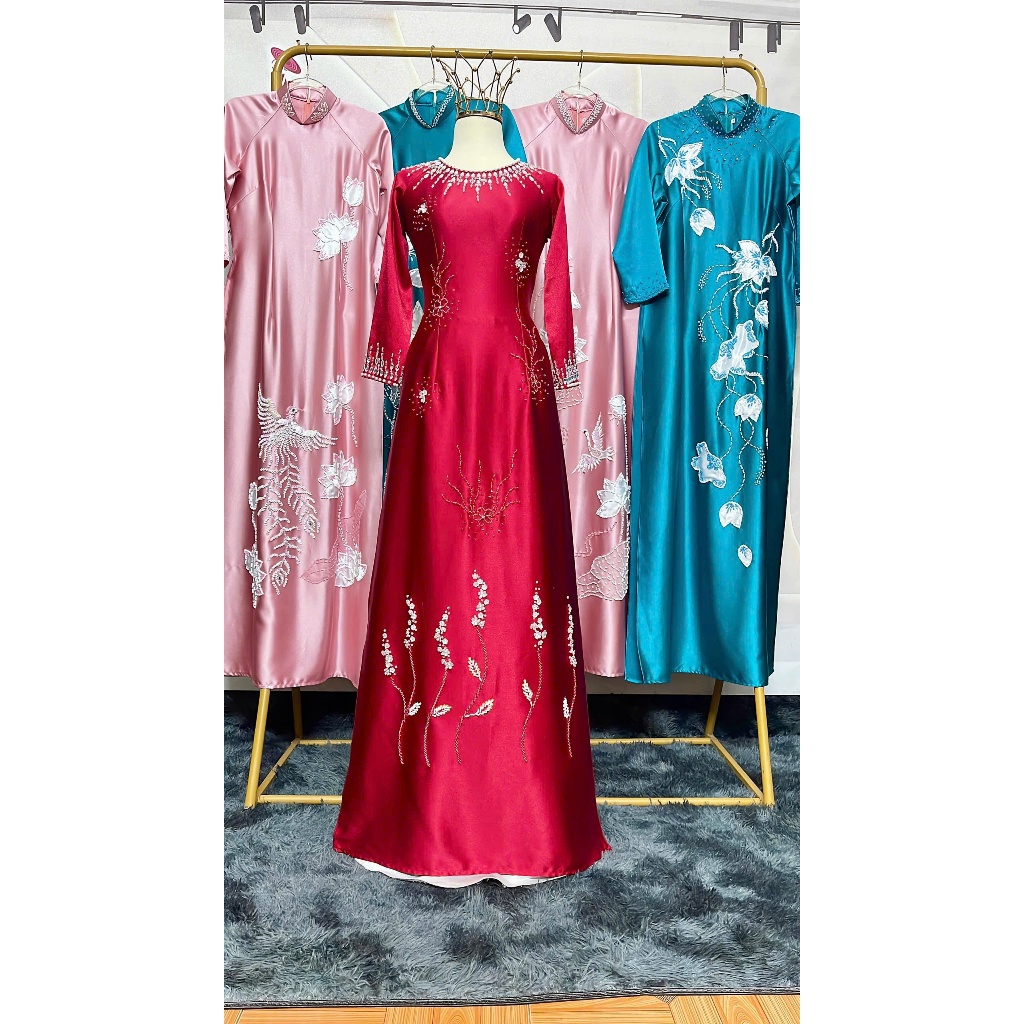 [ RUBY SILK Ao Dai ] mother's ao dai, grandmother's ao dai with flowers ...