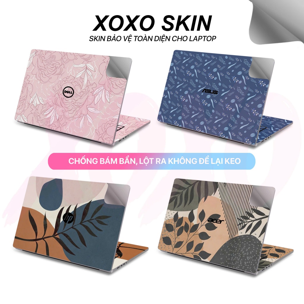 Laptop Skin Stickers with Feminine Flower and Leaf Pattern - Laptop ...