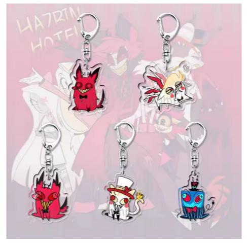 Hazbin Hotel keychain Anime character Alastor Lucifer Vox keychain made ...