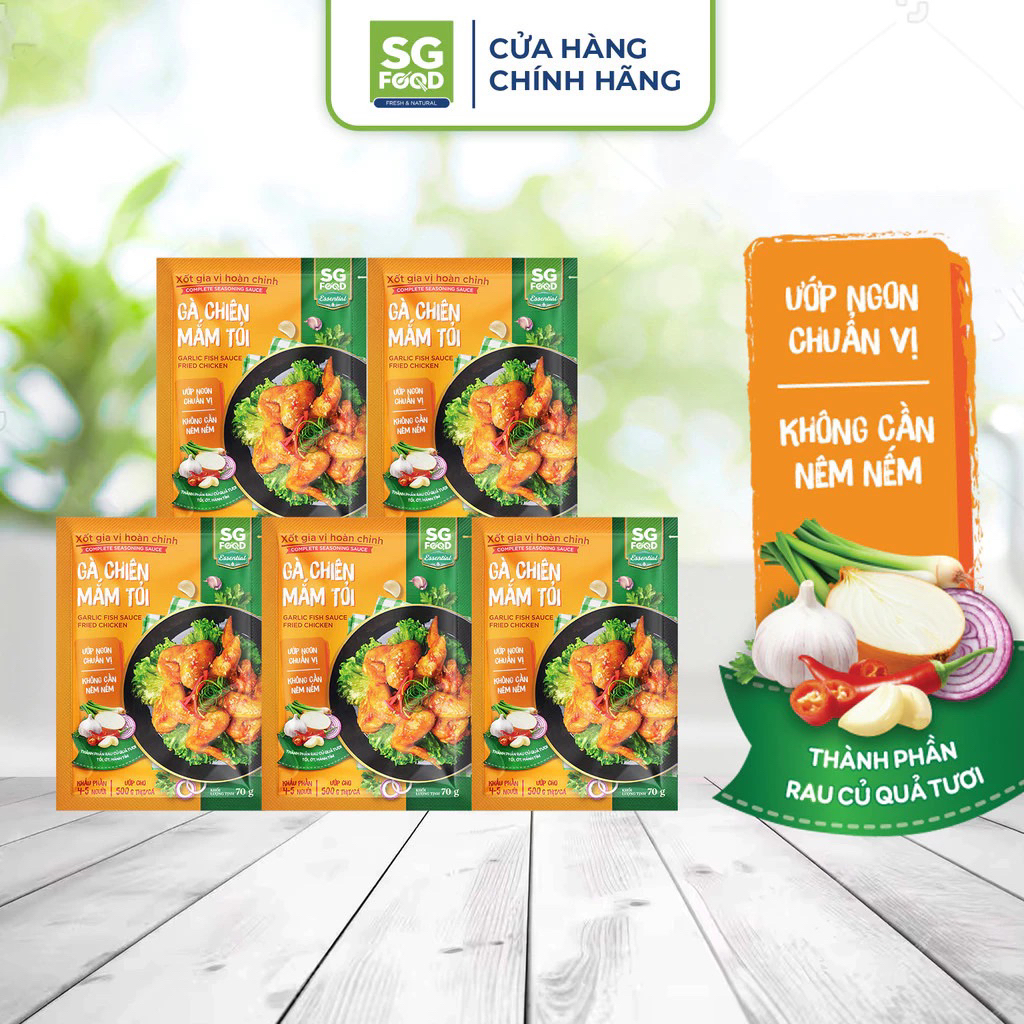 Combo of 5 Packets of Fried Chicken with Garlic Sauce SG Food 70g ...