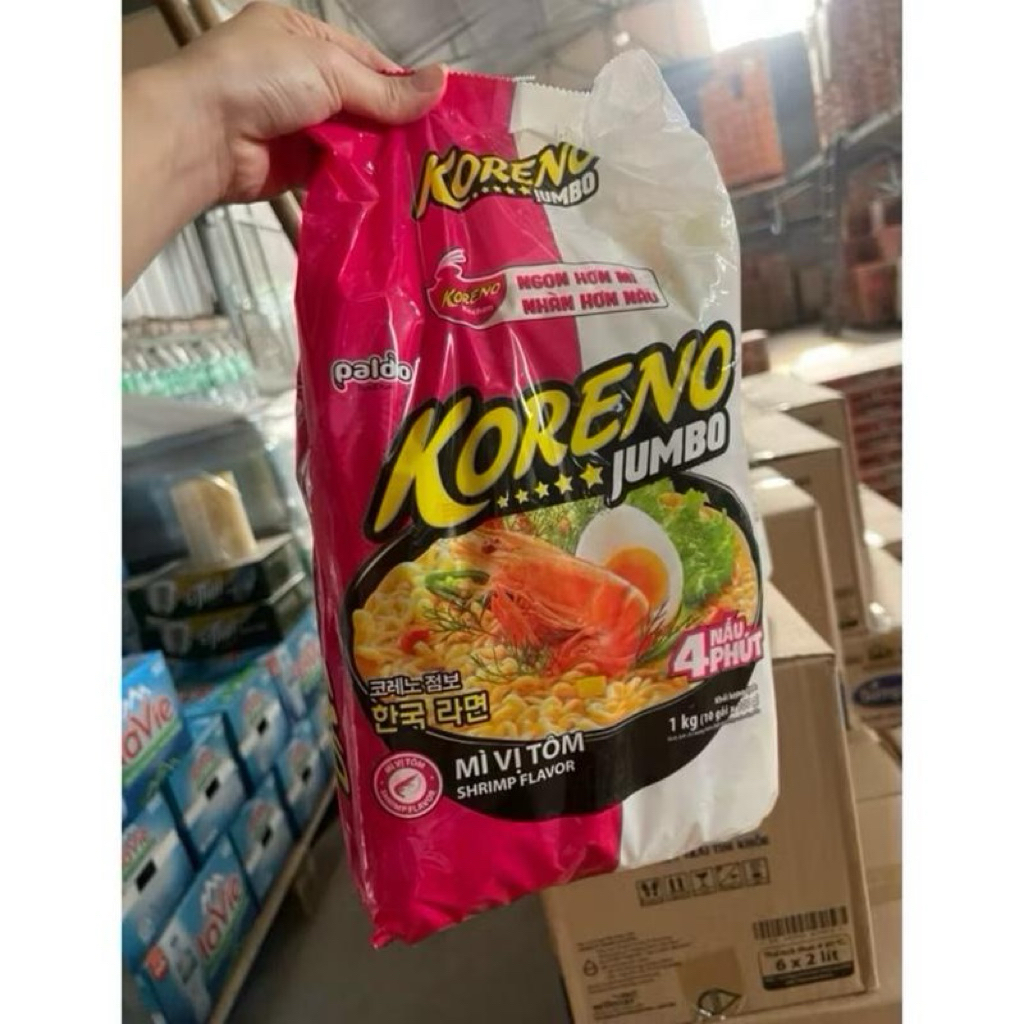 Combo of 10 packs of Kg Koreno noodles with kimchi flavor, Beef flavor ...