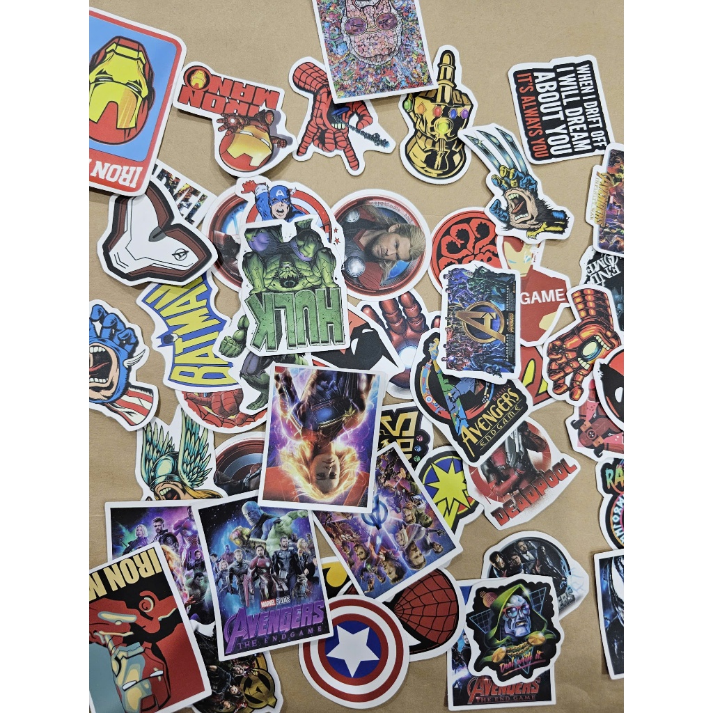 Superhero stickers with shapes to decorate helmets, skateboards, cars ...