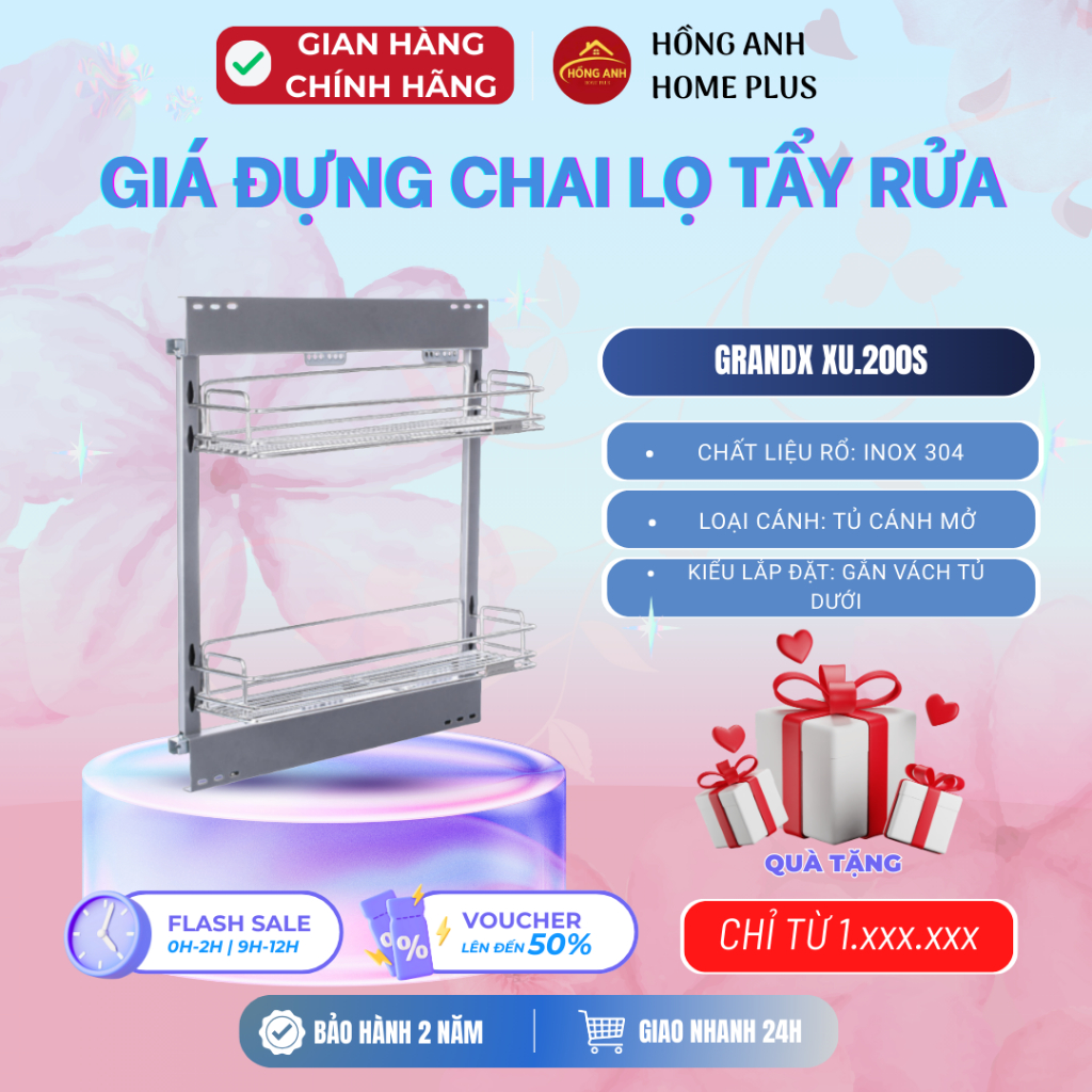 Grandx XU.200S cleaning bottle rack, kitchen cabinet accessories under ...