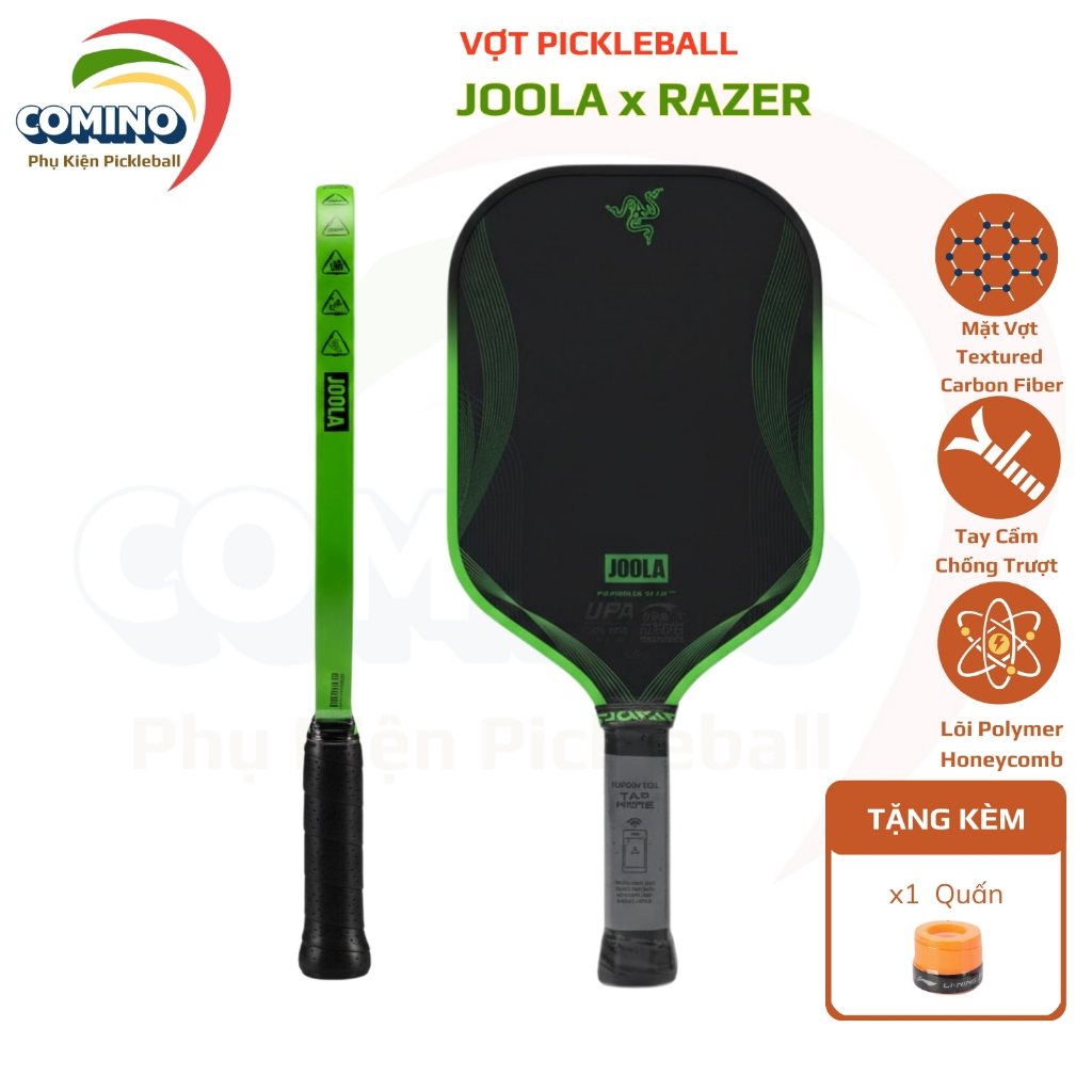 JOOLA x RAZER Pickleball racket, matte carbon surface, 16mm version for ...