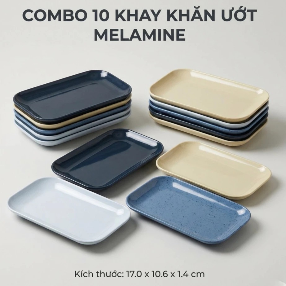 COMBO of 10 wet towel trays, rectangular tissue trays, melamine ...